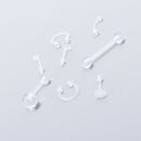 8Pcs Transparent Clear Acrylic Nose Ear Lip Belly Flexible Body Piercing Jew Gw