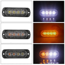 12V-24V Amber 4LED 12W Car Truck Strobe Flash Emergency Warning Bar Light L