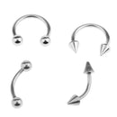 48 Pieces Tongue Eyebrow Lip Labret Belly Navel Nose Ring Piercing Body Jewelry