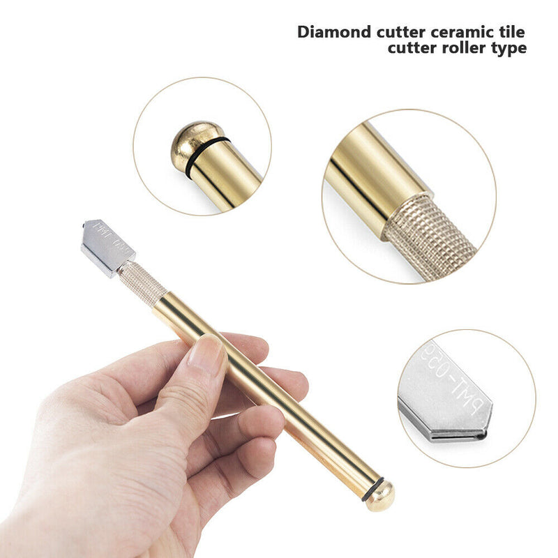 1* Heavy Duty Professional Glass Cutter Diamond Tip Antislip Handle Cutting Tool