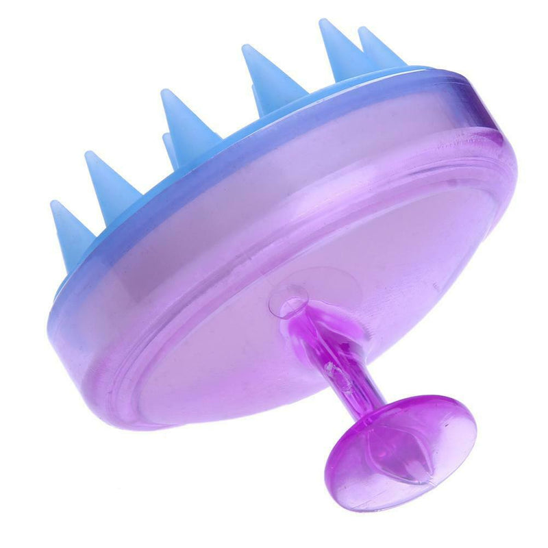 Silicone Head Shampoo Scalp Massage Brush Hair Scalp Washing Comb(Purple) A