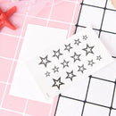 hollow solid black five-pointed star hollow waterproof temporary tattoo sticke3C