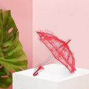 Lace Parasol Wedding Lace Flower Wedding Bride Parasol Umbrella red