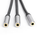 3.5mm Audio Splitter Cable 3.5mm TRS Plug Male to 3x 1/8 Jack Female 1ft