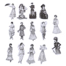 14Pcs/pack European lady stickers scrapbook DIY diary albums notebook decor M&E