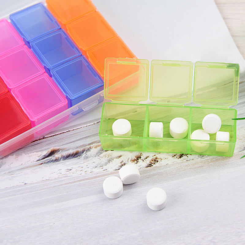 7 Day Tablet Pill Box Holder Weekly Medicine Storage Organizer Container Case Gw