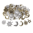 80PCS Hollow Out Star Moon Sun Shape Pendants Bracelets Necklace Jewelry DIY