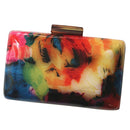 New Clutch Bag Female Evening Bags Acrylic Bag Fashion Design Colorful Prin