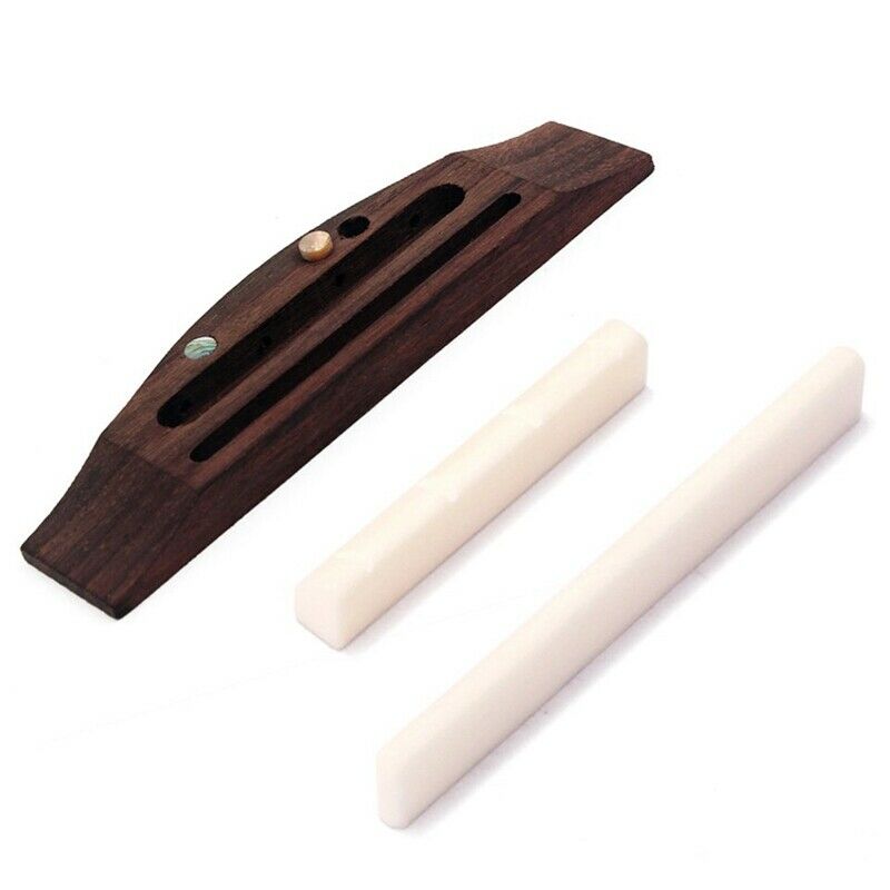 4 String Guitar Ukulele Rosewood Bridge Set Saddle Nut for Musical Instrume