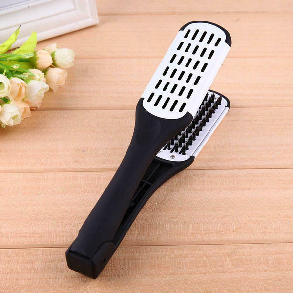 Plywood Bristles Comb Straightener Electric Heat Brush Hair Straightener A#S