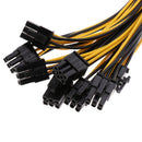 8 Pcs 6 Pin PCI-e To 8 Pin (6+2) PCI-e Power Cable 70cm For Graphic Cards GPU