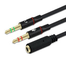Y%Splitter 1 Female to 2 Male 3.5mm Mic Stereo Audio Adapter Audio Cable For  Kw