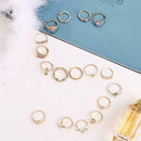 17 Pcs/set Boho Style Rings Set Delicate Crown Star Drop Water Triangle Rin G2Q2