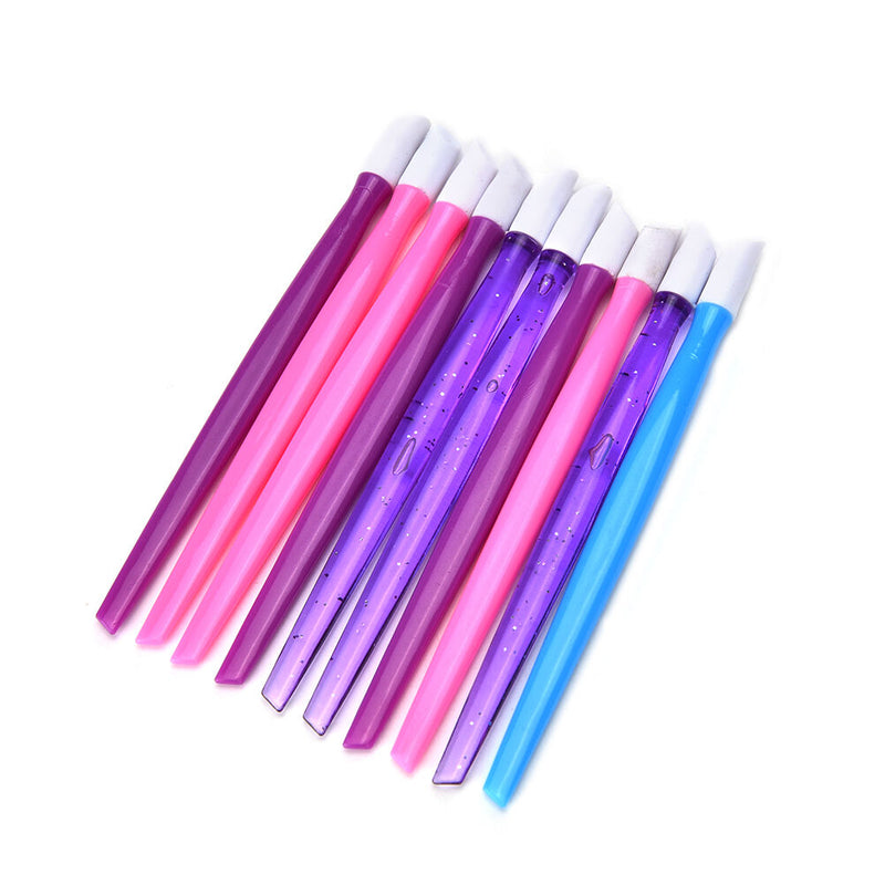 10X Cuticle Pusher Plastic Foils Nail Art Hoof Stick Tools Wrap Applicati TwJ Gw