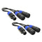 2pcs PA Splitter Male to Dual Female Speakers Cable Cord Amplifier Black