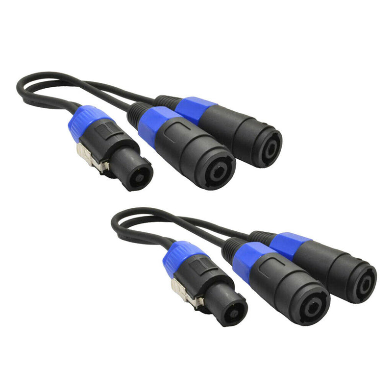 2pcs PA Splitter Male to Dual Female Speakers Cable Cord Amplifier Black
