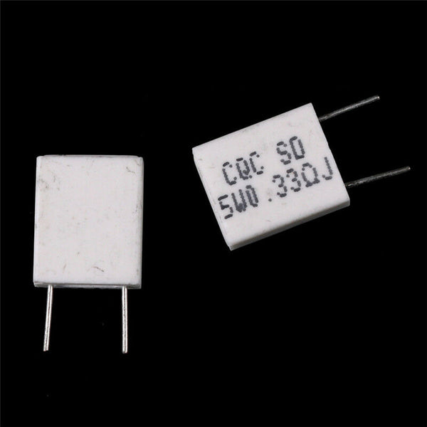 10pcs 5W 0.33Ohm Cement Resistor Non-Inductive Ceramics Resistor BPR56/CQC -Q