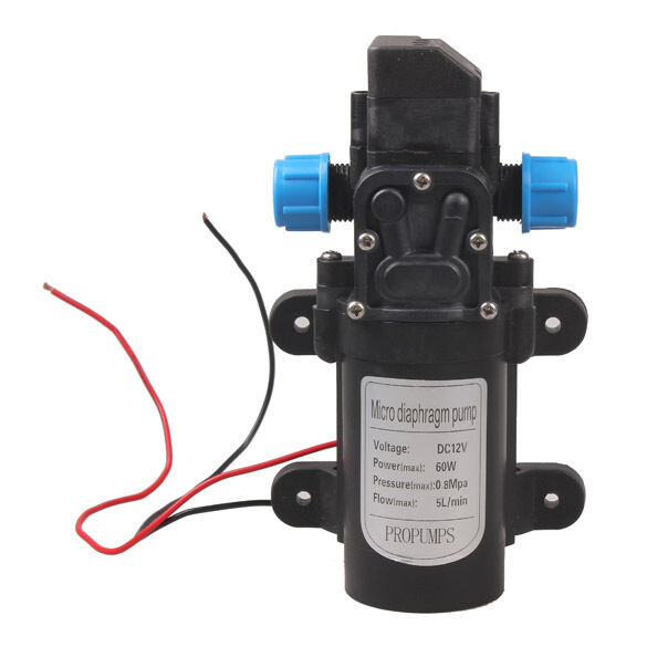 DC 12V 60W Mini Micro Diaphragm High Pressure Water Pump Automatic Switch 5L/min