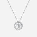 Fashion Women Cubic Zirconia Round Ring Pendant Necklace Daily Jewelry Gift