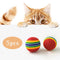 Pet Chewing Toys for Small Cat Dog EVA Scratching Rainbow Ball (10pcs M)