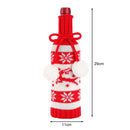 Christmas Knitted Red Wine Bottle Cover Bag Elk Snowflake Bottle Bag (01)