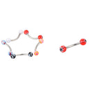 Stainless Acrylic Ball Barbell Bar Eyebrow Nose Tounge Ring Body Piercing FT