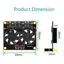 LED Light GPIO Extension Board Dual Cooling Fans for Raspberry Pi 4B/3B+