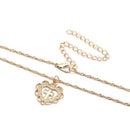 Creative Women Heart Cross Geometric Hollow Pendant Necklace Clavicle Chain