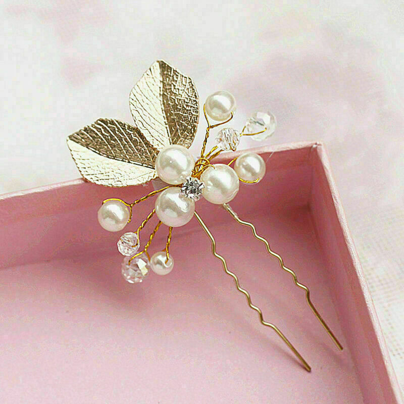 4PC Wedding Bridal Flower Rhinestone Crystal Hair Bridesmaid Clips