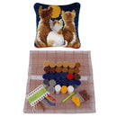 Three Cat Pattern Pillowcase Latch Hook kit DIY Needle Craft with Basic Tool