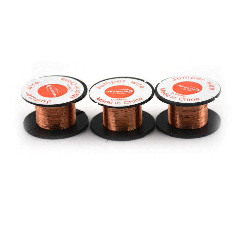 3 Roll Magnet Wire AWG Gauge Enameled Copper Coil Winding 0.1mm S Kw