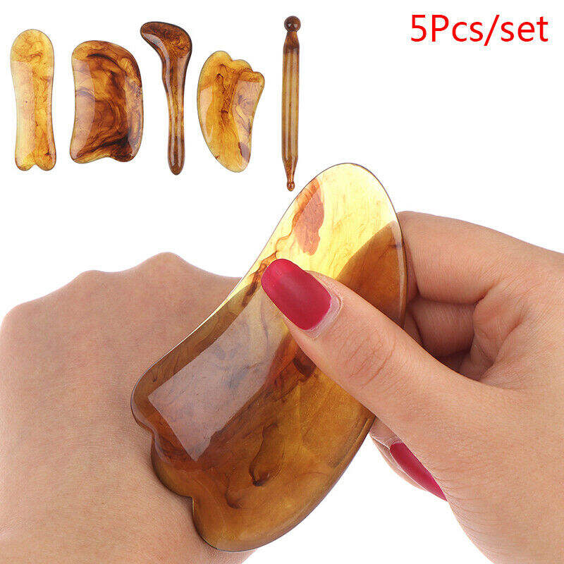 5Pcs Gua Sha Treatment Massage Natural Jade Board Scraping Tool health careB_kz