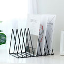 9-Slot Metal Table Desktop Storage Bookcase Book Display Shelves Rack Black