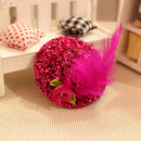 Mini Hats Hair Clip Girl Feather Hairpin Shiny Cap Bobby Pin Random Color B&X