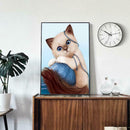 5D DIY Diamond Painting Wool Lovely Cat Cross Stitch Embroidery Rhinestones