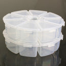 2Pcs Nail Art Rhinestones Beads Display Box Storage Case 8 Compartments