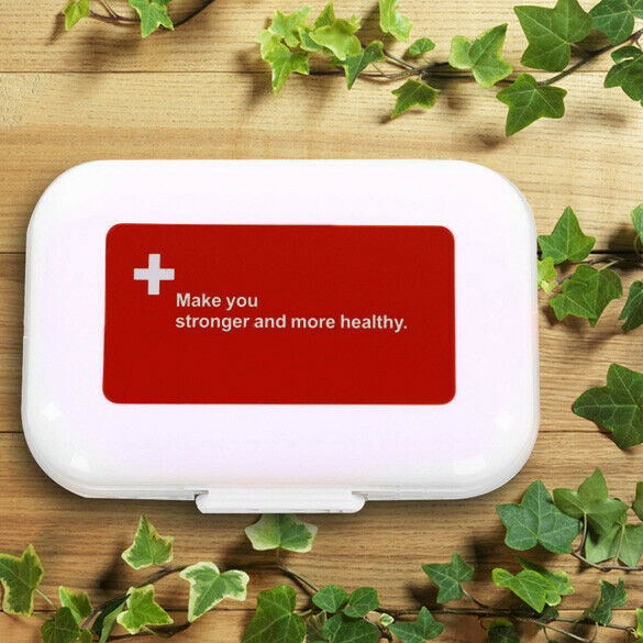 Portabe Multilayer 8 Compartment Pill Box Moistureproof Pill Holder Red