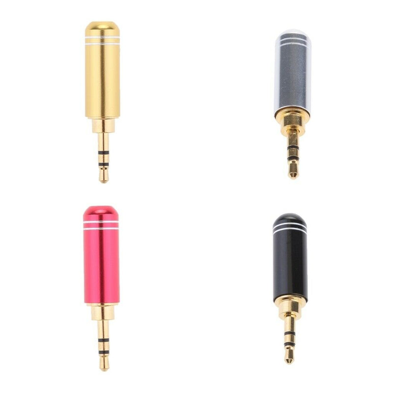 4x 2.5mm Stereo Male Adapter Jack Plug DIY Solder 3 Pole Audio Connector