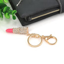 New 1X Crystal Rhinestone Lipstick Keyring Charm Pendant Bag Purse Car Key Chain