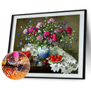 Diamond Painting Cross Stitch Rhinestone Mosaic (WLL1437 Desktop Flowers) A