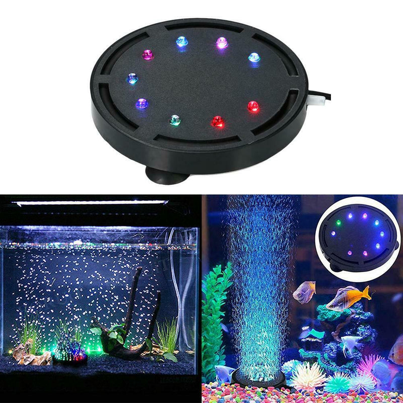 LED Aquarium Light Underwater Waterproof Air Bubble Lamp Fish Tank Decor EU