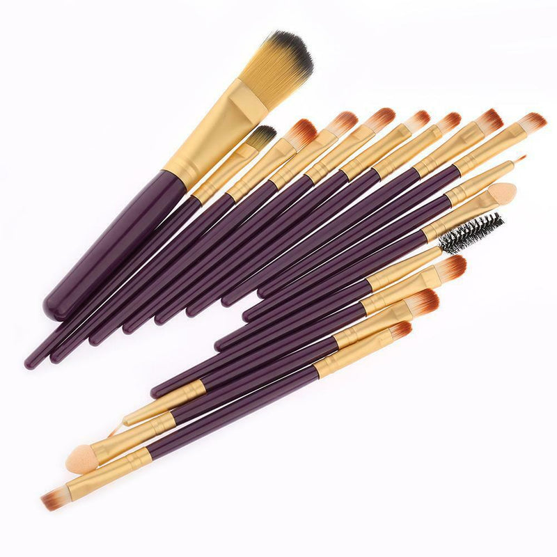 15pcs Makeup Brushes Kit Wood Handle Eyes Face Cosmetic Beauty Pens (120)
