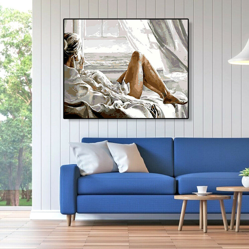 Painting By Numbers Kit DIY Sexy Beauty Hand Painted Canvas Oil Art Picture