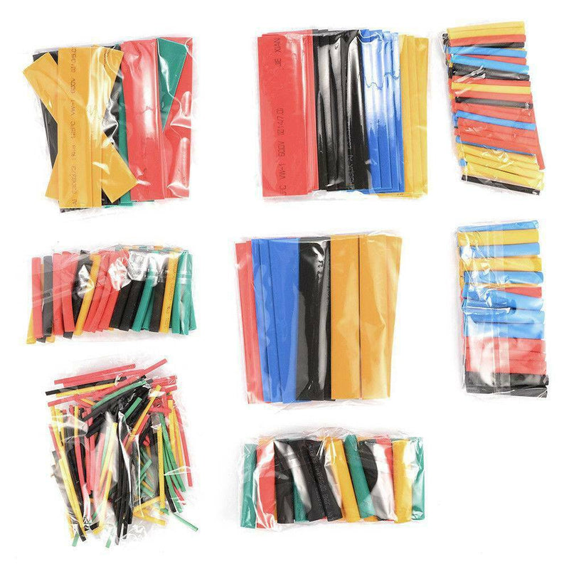 Assorted 328Pc 8 Sizes 2:1 Heat Shrink Tubing Tube Wrap Sleeve Wire Cable Kit