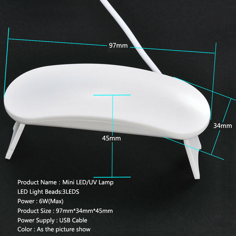 Portable Gel Dryer Mini UV LED Lamp USB Charging Polish Curing Machine Nail HOT