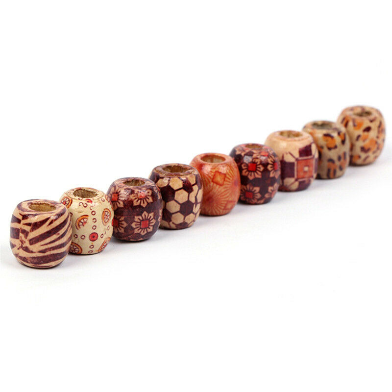 50PCS Dreadlock Hair Beads Dread Beads Hair Braid Pins Rings DIY Cuff Jewelry -Q