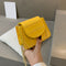 Pure Color Leather Mini Shoulder Bags Women Chain Messenger Bags (Yellow)