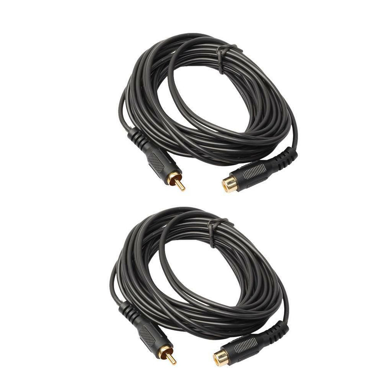 2Pack 15ft RCA Male to Female Extension Cord Audio Adapter for Video DVD CD