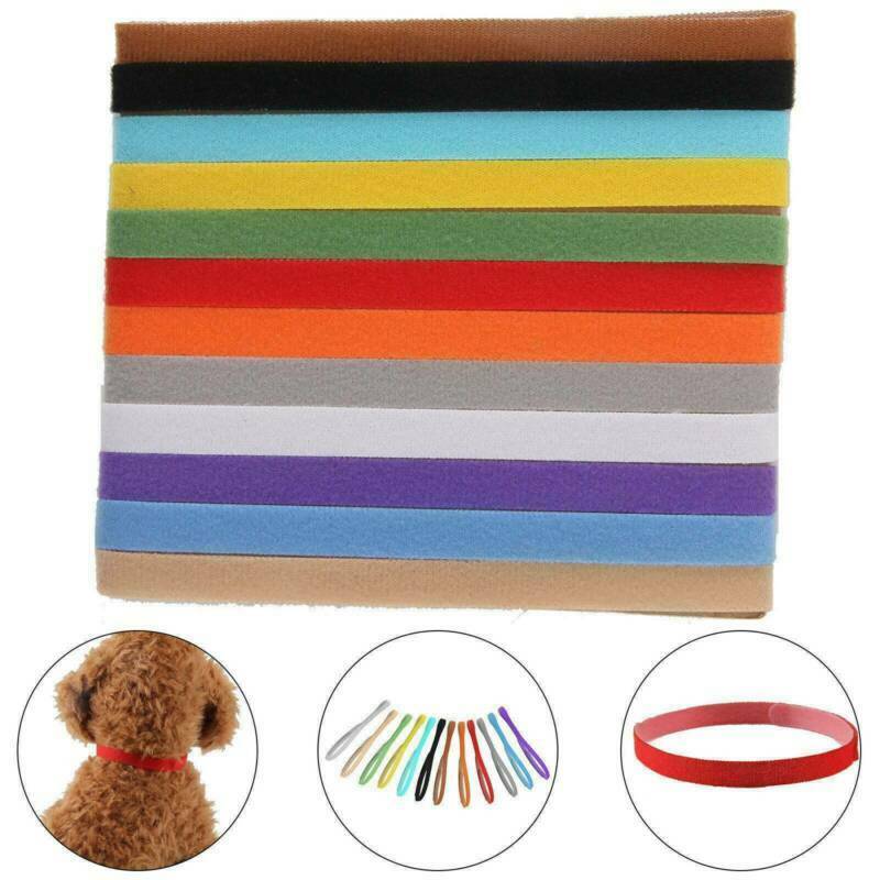 12pcs/set Adjustable Newborn Puppy ID Collar Pet Kitten Colors Cat Band Whelping