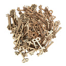 100 Natural Wooden Key Shapes Crafts Embellishments Scrapbooking Decorations